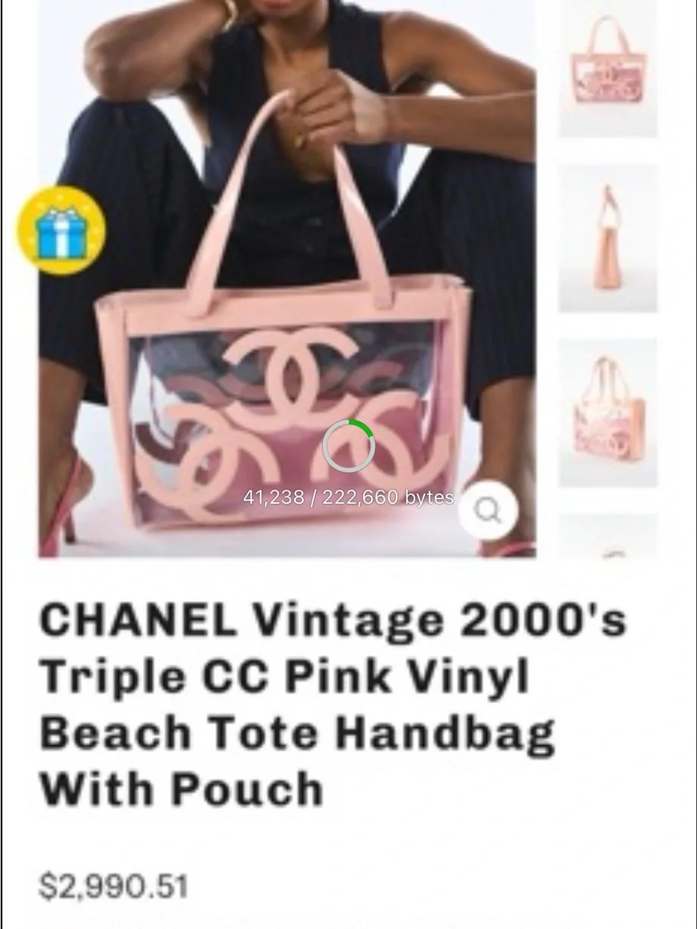 CHANEL Pink Clear Vinyl Triple CC Tote with Matching Pouch